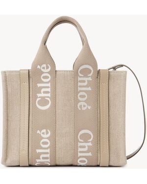 Chloé Tote Bag Piccola Woody - Neutro