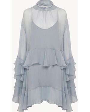Chloé Ruffled Mini Dress - Blue