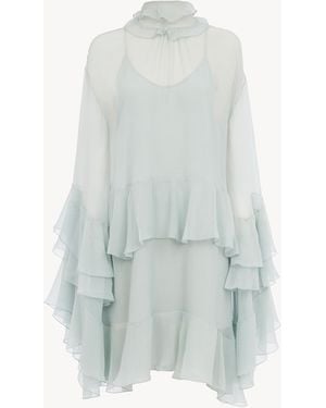 Chloé Mini Ruffled Dress - Blue