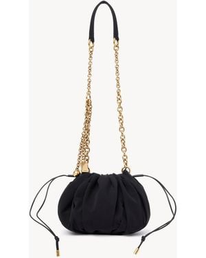 Chloé Plissé Shoulder Bag With Chain - Black