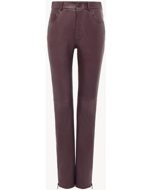 Chloé Schmal Geschnittene Hose Aus Leder - Lila