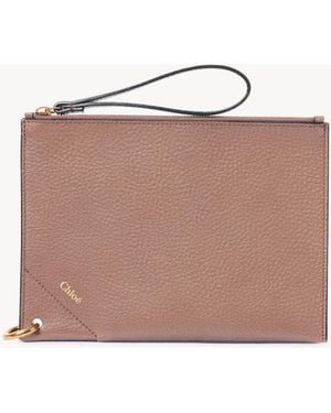 Chloé Spin Zipped Pouch - Brown