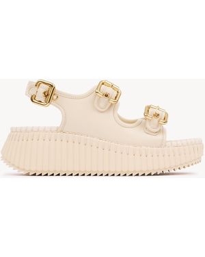 Chloé Nama Wedge Sandal - Natural