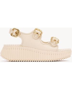 Chloé Nama Wedge Sandal - Natural