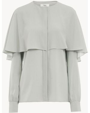 Chloé Blusa Con Mantella - Bianco