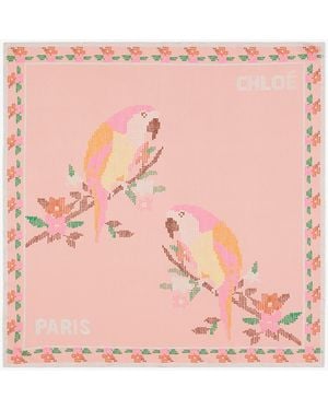 Chloé The Parrot Square Scarf - Pink
