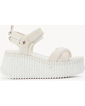 Chloé Nama Wedge Sandal - White