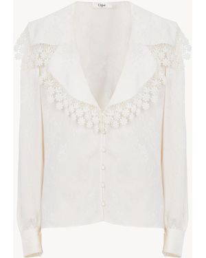 Chloé Maxi-Collar Blouse - White
