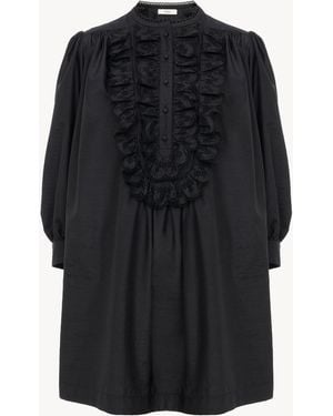 Chloé Mini Abito A Maniche Lunghe - Nero