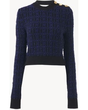 Chloé Boxy Mock-Neck Jumper - Blue