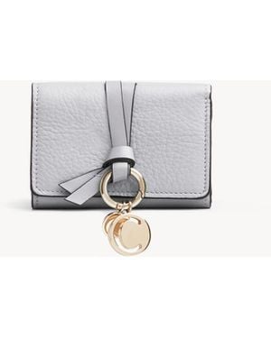 Chloé Mini Portefeuille À Trois Volets Alphabet - Blanc