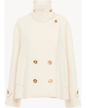 Chloé Oversized Short Coat - Natural
