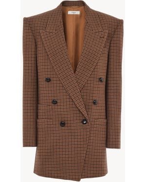 Chloé Tailored Double-Breasted Jacket - Brown