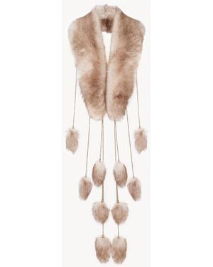 Chloé Treasure Tails Schal Aus Shearling - Weiß