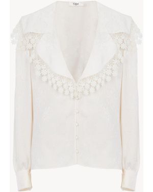 Chloé Maxi-Collar Blouse - White