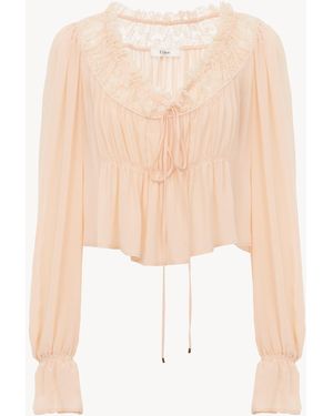 Chloé Scoop-Neck Cropped Top - White