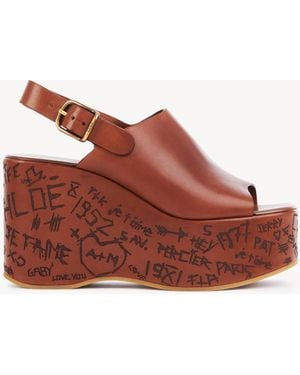 Chloé Maxime Wedge Sandal - Red