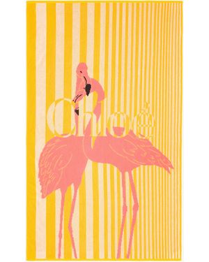 Chloé Toalla De Playa Stripy De Rizo De Algodón - Amarillo