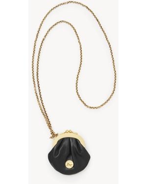 Chloé Micro Horse Medal Coin Purse Necklace - White