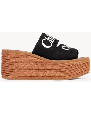 Chloé Woody Wedge Espadrille - Black