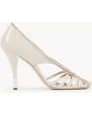 Chloé Décolleté Leonie Taglia 100% Pelle Di Capra - Bianco