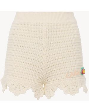 Chloé Minipantalones Cortos De Talle Alto Con Logotipo De Punto De Croché - Neutro
