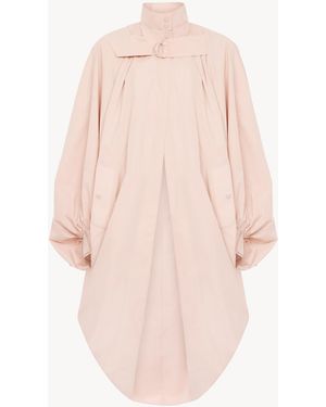 Chloé High-Neck Oversized Cape Coat - Pink