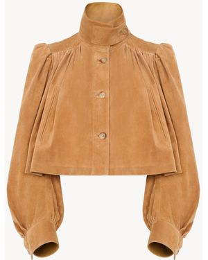 Chloé Gathered Boule Jacket - Brown