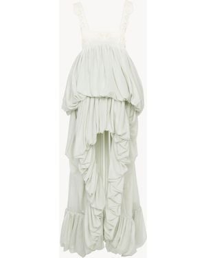 Chloé High-Low Ruffled Dress - White
