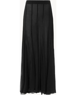 Chloé Organic Silk Mousseline Maxi Skirt - Black