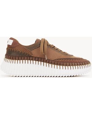 Chloé Nama Trainer 100% Bovine Leather, Sheepskin - Brown