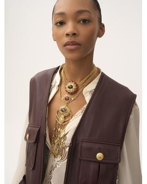 Chloé Utilitarian Vest In Leather - Brown