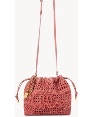 Chloé Mini Summer Banana Drawstring Shoulder Bag - Red
