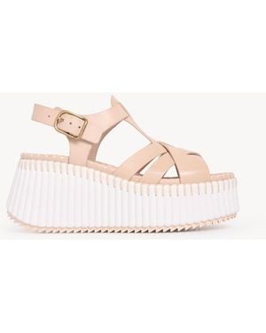 Chloé Nama Wedge Sandal - Pink