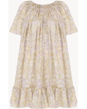 Chloé Short Pleated Dress - Natural