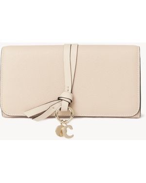 Chloé Portafoglio Con Patta Alphabet - Neutro
