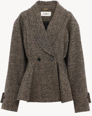Chloé Short Riding Coat - Grey