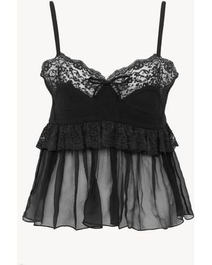 Chloé Thin-Strap Lingerie Top - Black
