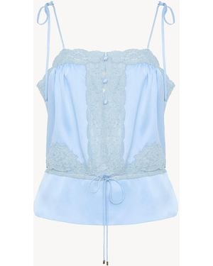 Chloé Drawstring Camisole Top - Blue