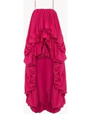 Chloé Mono Sin Mangas Irregular De Tafetán De Seda Lavada - Rosa