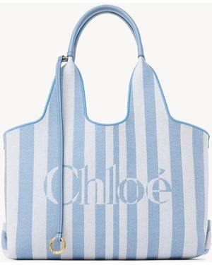 Chloé Stripy East-West Tote Bag - Blue