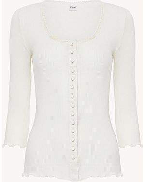 Chloé Fitted Top - White