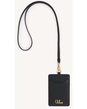 Chloé Chloé Iconic Passetui aus genarbtem Leder - Schwarz