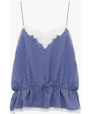 Chloé Drawstring Camisole Top - Blue