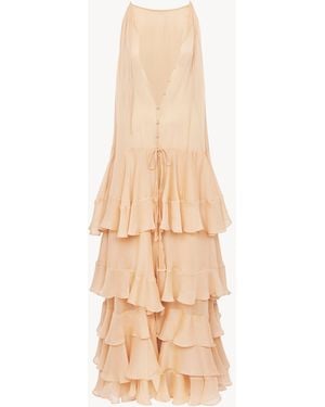 Chloé Abito Maxi A Balze - Neutro