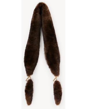 Chloé Chain Tails Schal Aus Shearling - Schwarz