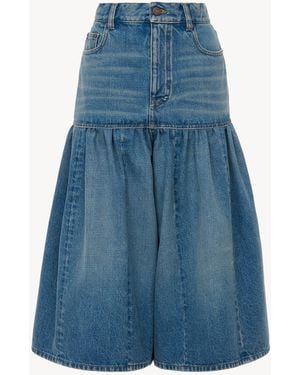 Chloé High-Rise Balloon Bermuda Shorts - Blue