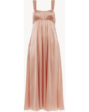 Chloé Sleeveless Ruched Long Dress - Pink