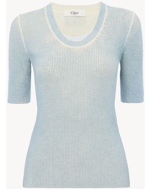 Chloé Short-Sleeve Jumper - Blue