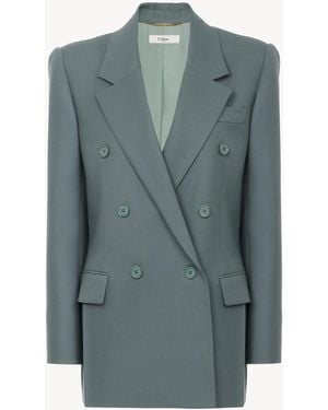 Chloé Double-Breasted Tailored Jacket - Blue